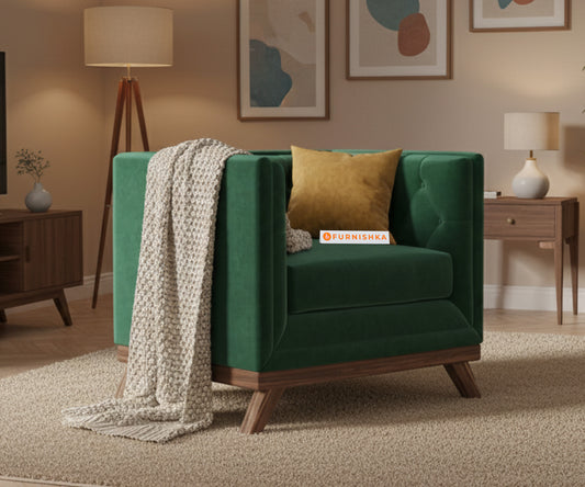 Matilda Sofa 1 Seater Pine Green - Furnishka 