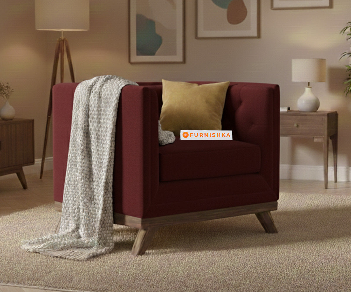 Matilda Sofa 1 Seater Red Wine - Furnishka 