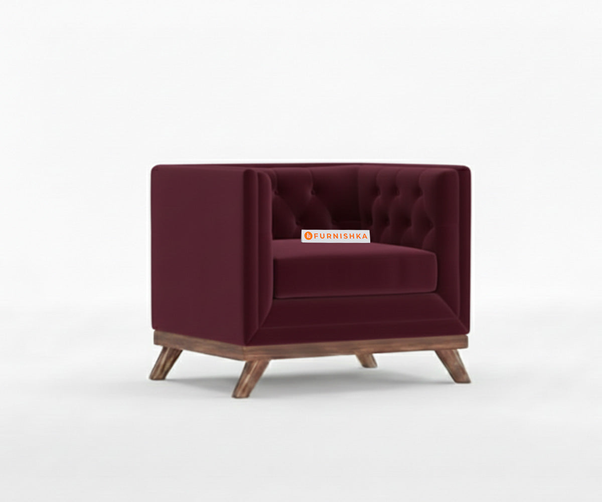 Matilda Sofa 1 Seater Red Wine - Furnishka 