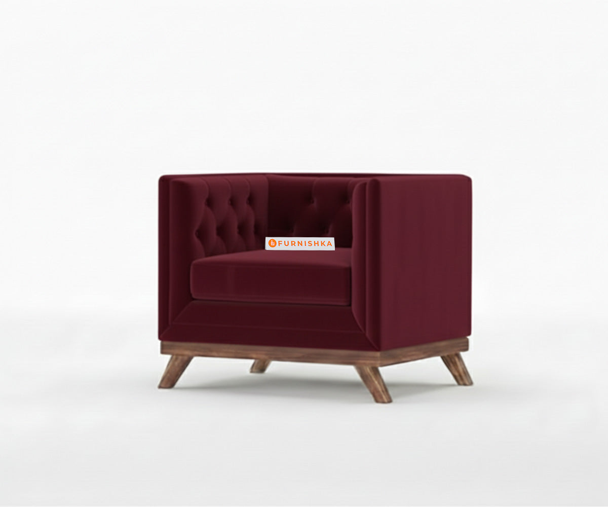 Matilda Sofa 1 Seater Red Wine - Furnishka 