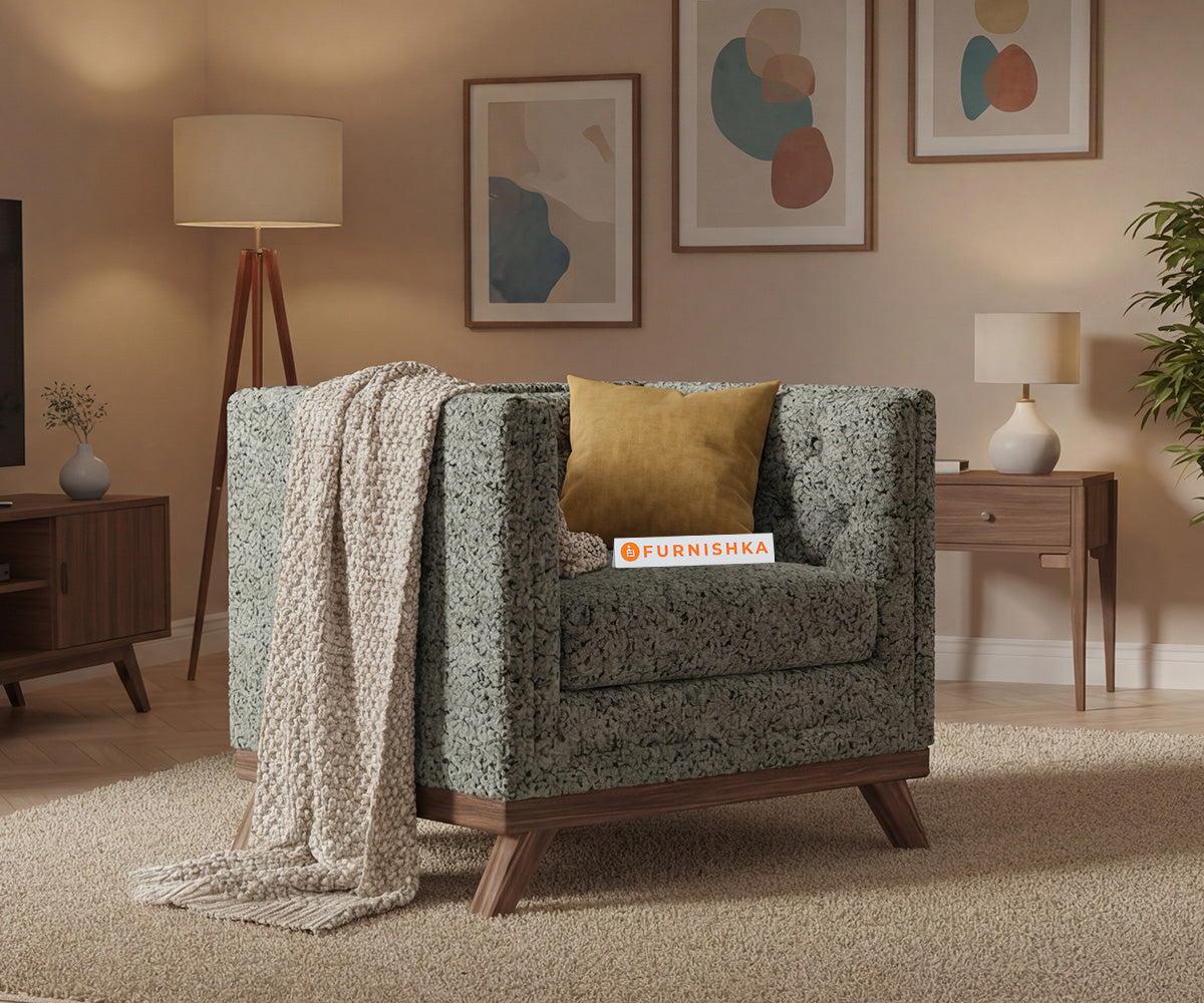 Matilda Sofa 1 Seater With Anthology Fabric Green - Furnishka