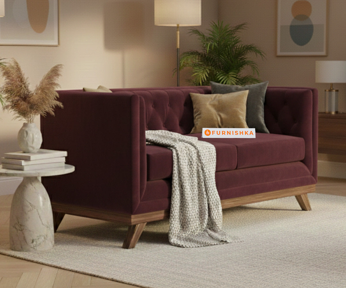 Matilda Sofa 2 Seater Red Wine - Furnishka 