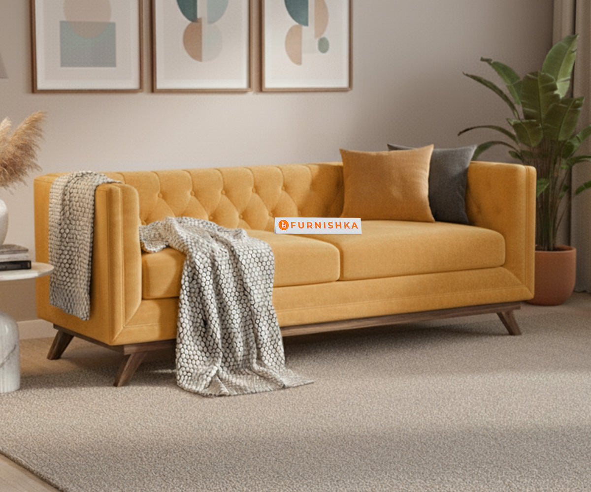 Matilda Sofa 3 Seater Mustard Yellow - Furnishka 