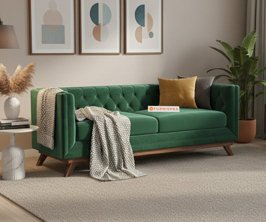 Matilda Sofa 3 Seater Pine Green - Furnishka