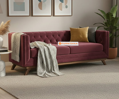 Matilda Sofa 3 Seater Red Wine - Furnishka 