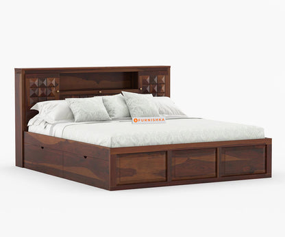 Maverick Sheesham wood With Drawer Storage Bed - King Size