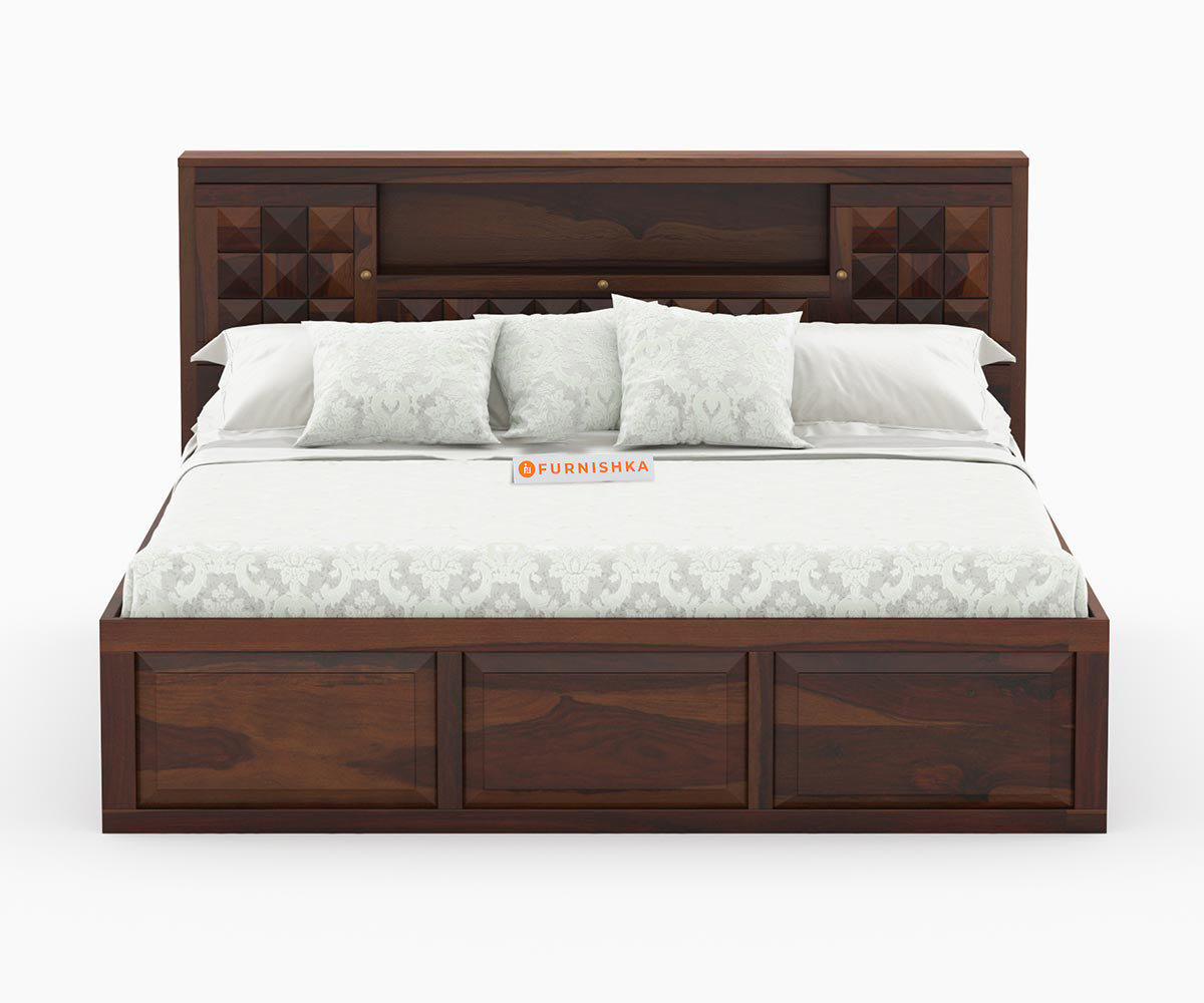 Maverick Sheesham wood With Drawer Storage Bed - King Size