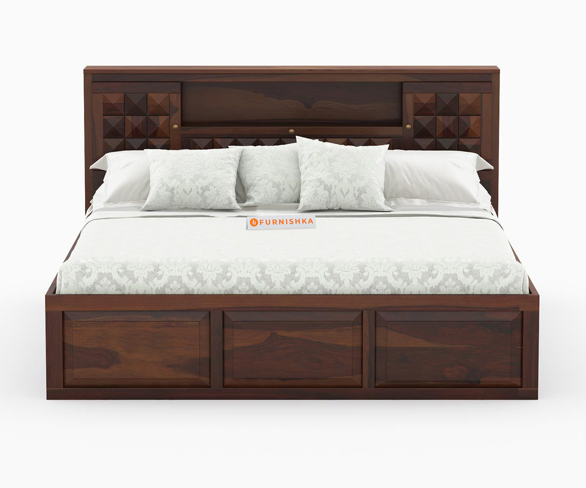 Maverick Sheesham wood With Box Storage Bed - Queen Size