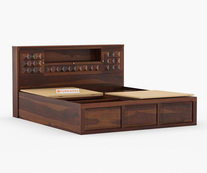 Maverick Sheesham wood With Box Storage Bed - King Size