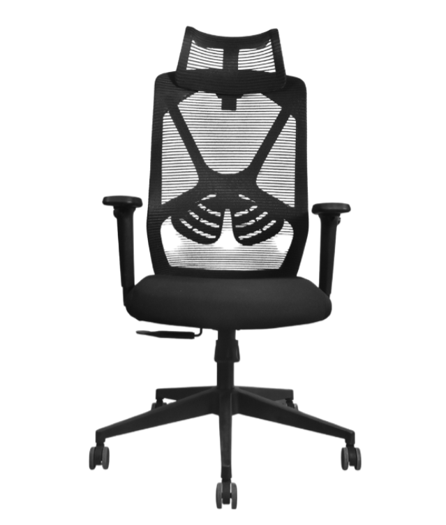 Maxi High Back Office Chair - Black Back & Black Seat - Furnishka 