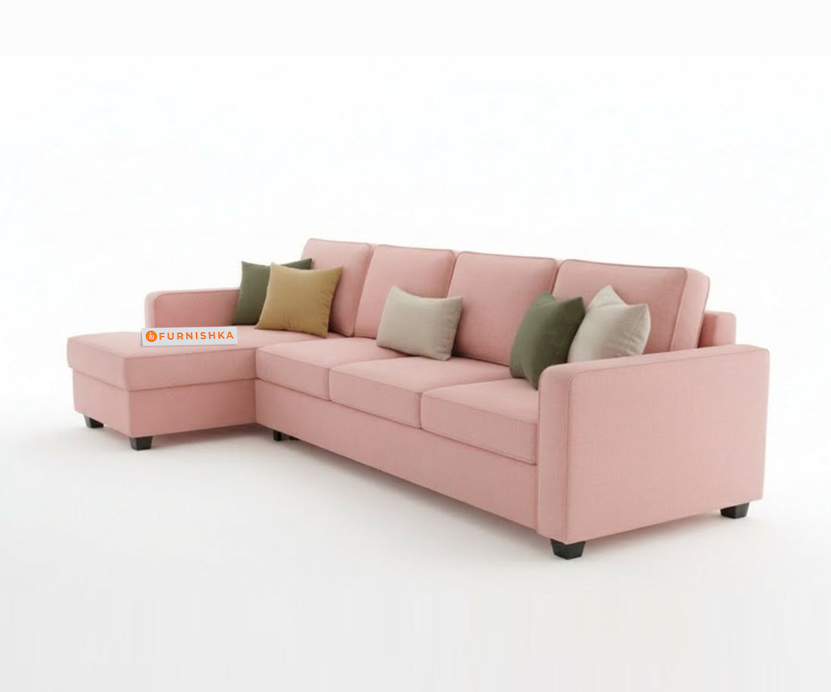Melak Sectional Sofa 3+L Seater LHS Flamingo Pink - Furnishka 