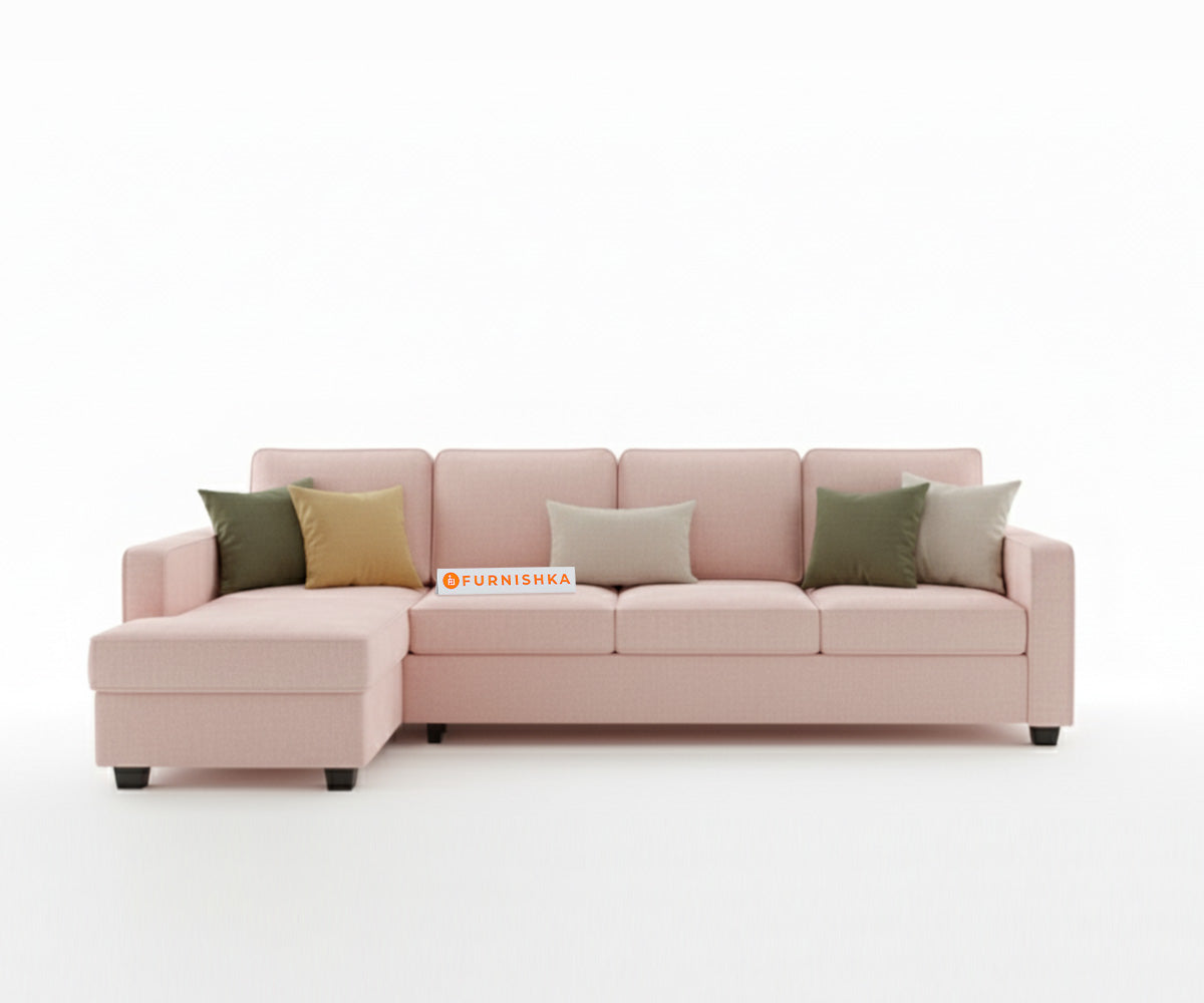 Melak Sectional Sofa 3+L Seater LHS Flamingo Pink - Furnishka 