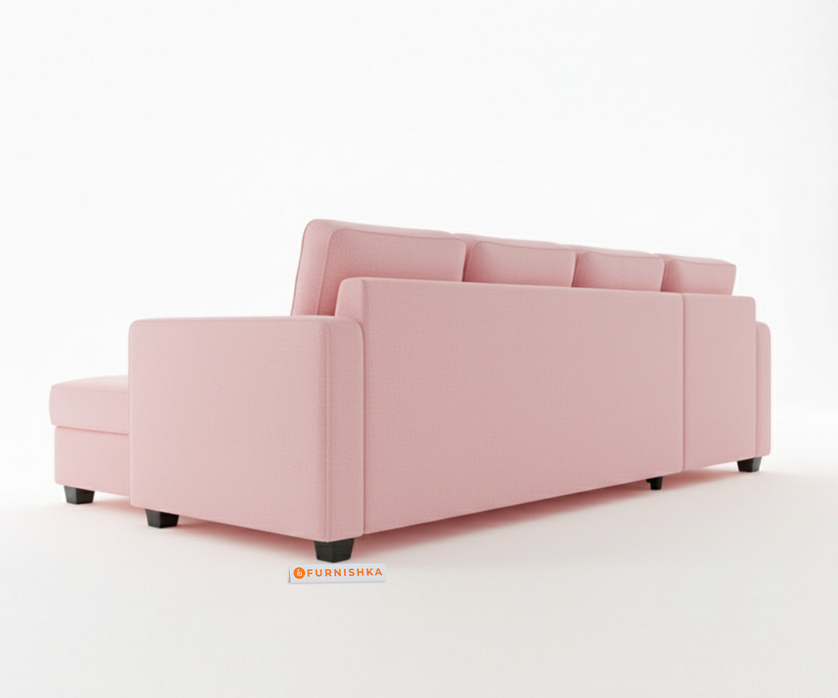 Melak Sectional Sofa 3+L Seater LHS Flamingo Pink - Furnishka 