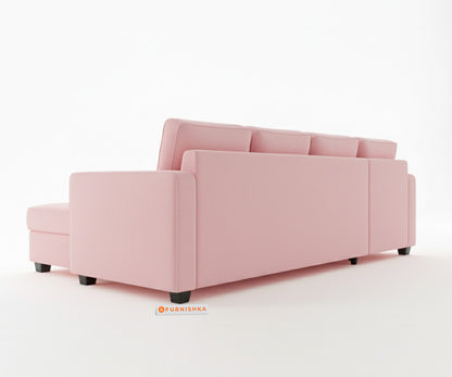 Melak Sectional Sofa 3+L Seater LHS Flamingo Pink - Furnishka 