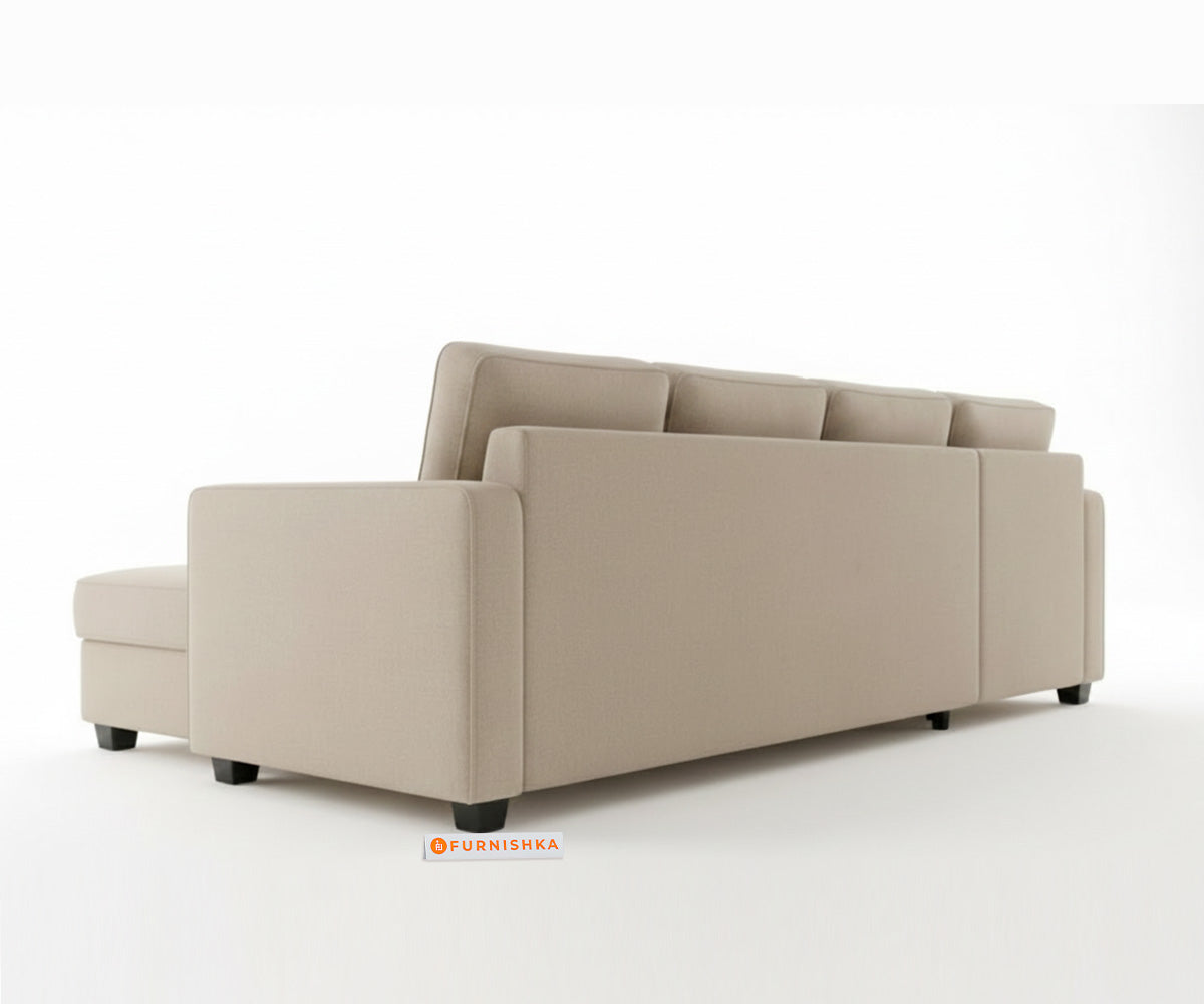 Melak Sectional Sofa 3+L Seater LHS Light Beige - Furnishka 