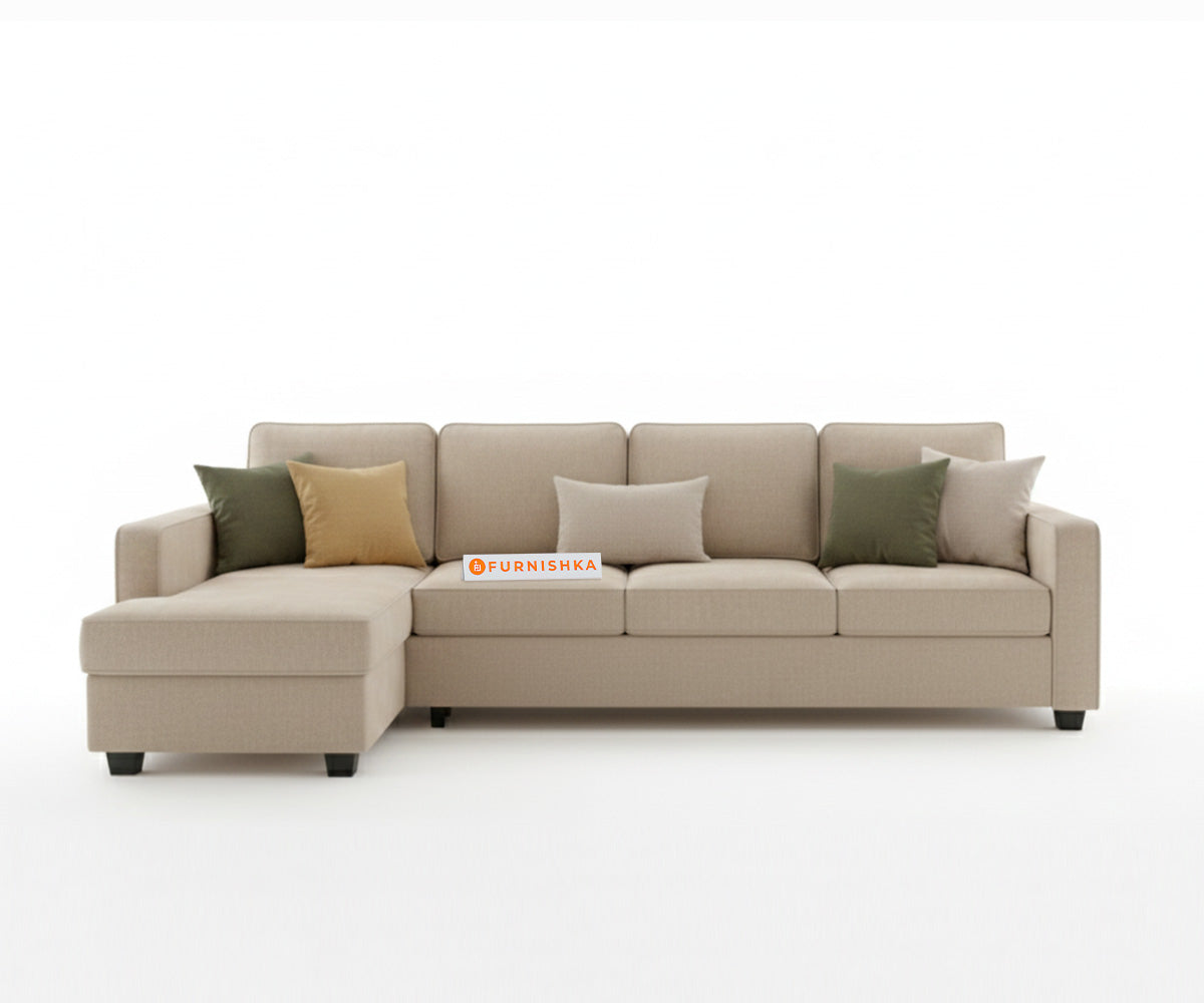 Melak Sectional Sofa 3+L Seater LHS Light Beige - Furnishka 