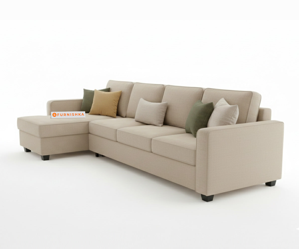 Melak Sectional Sofa 3+L Seater LHS Light Beige - Furnishka 