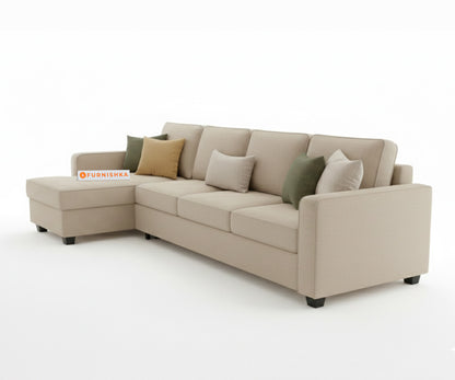 Melak Sectional Sofa 3+L Seater LHS Light Beige - Furnishka 