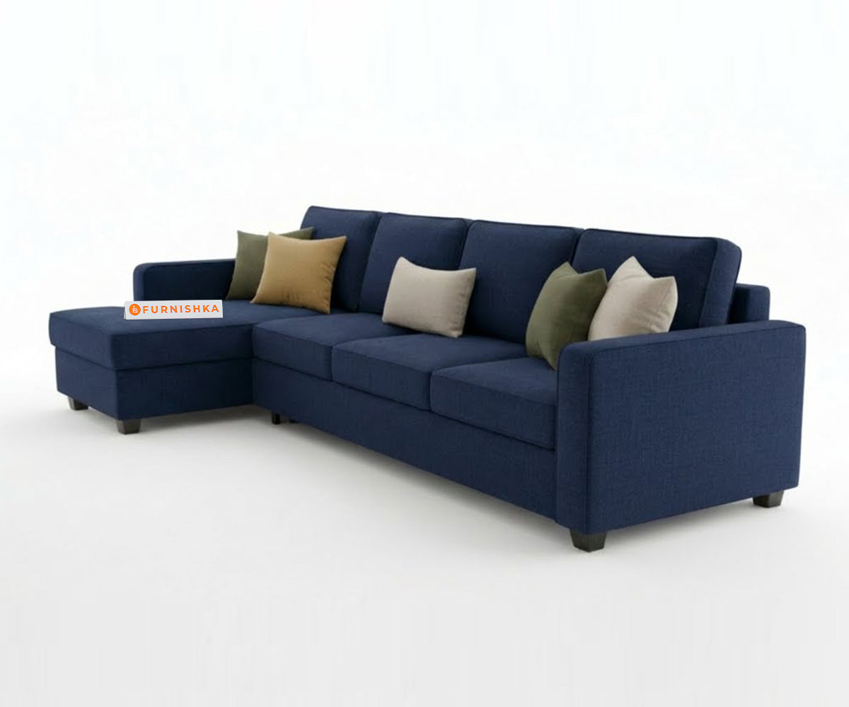 Melak Sectional Sofa 3+L Seater LHS Persian Blue - Furnishka 
