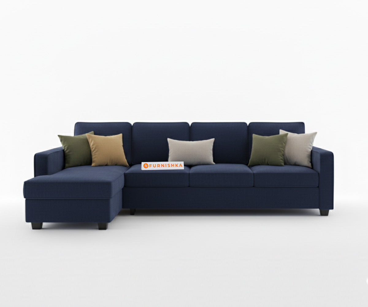 Melak Sectional Sofa 3+L Seater LHS Persian Blue - Furnishka 