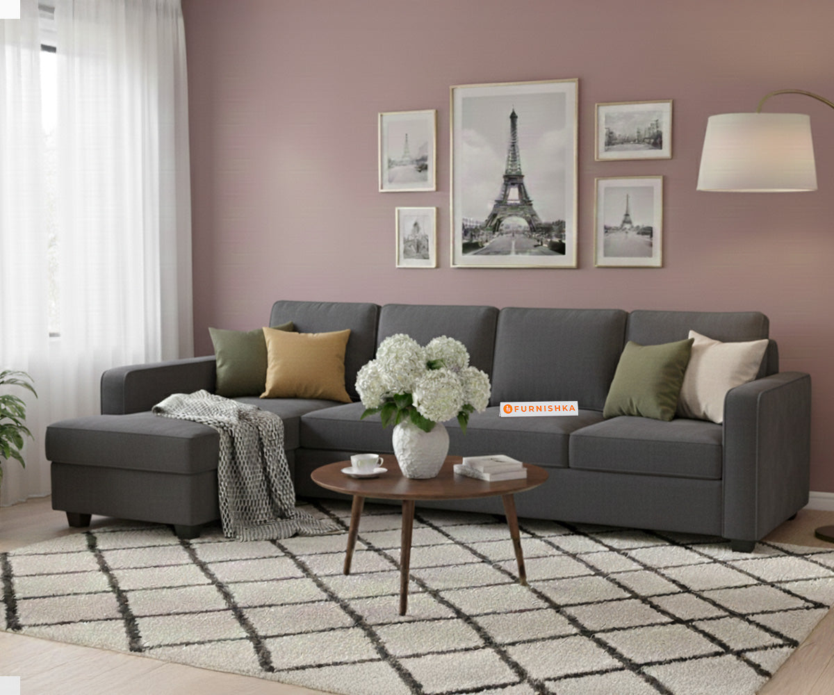 Melak Sectional Sofa 3+L Seater LHS Space Grey - Furnishka 