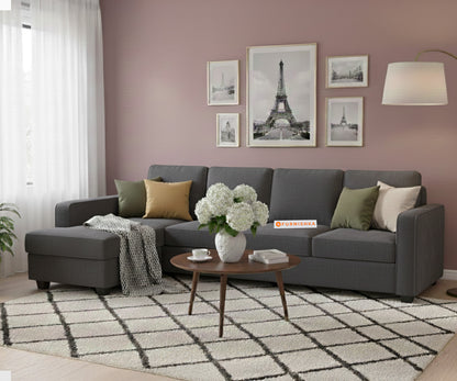 Melak Sectional Sofa 3+L Seater LHS Space Grey - Furnishka 