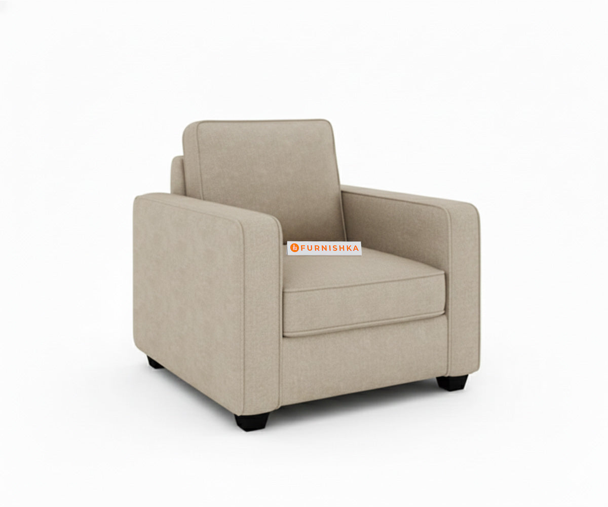 Melaka Sofa 1 Seater Light Beige - Furnishka