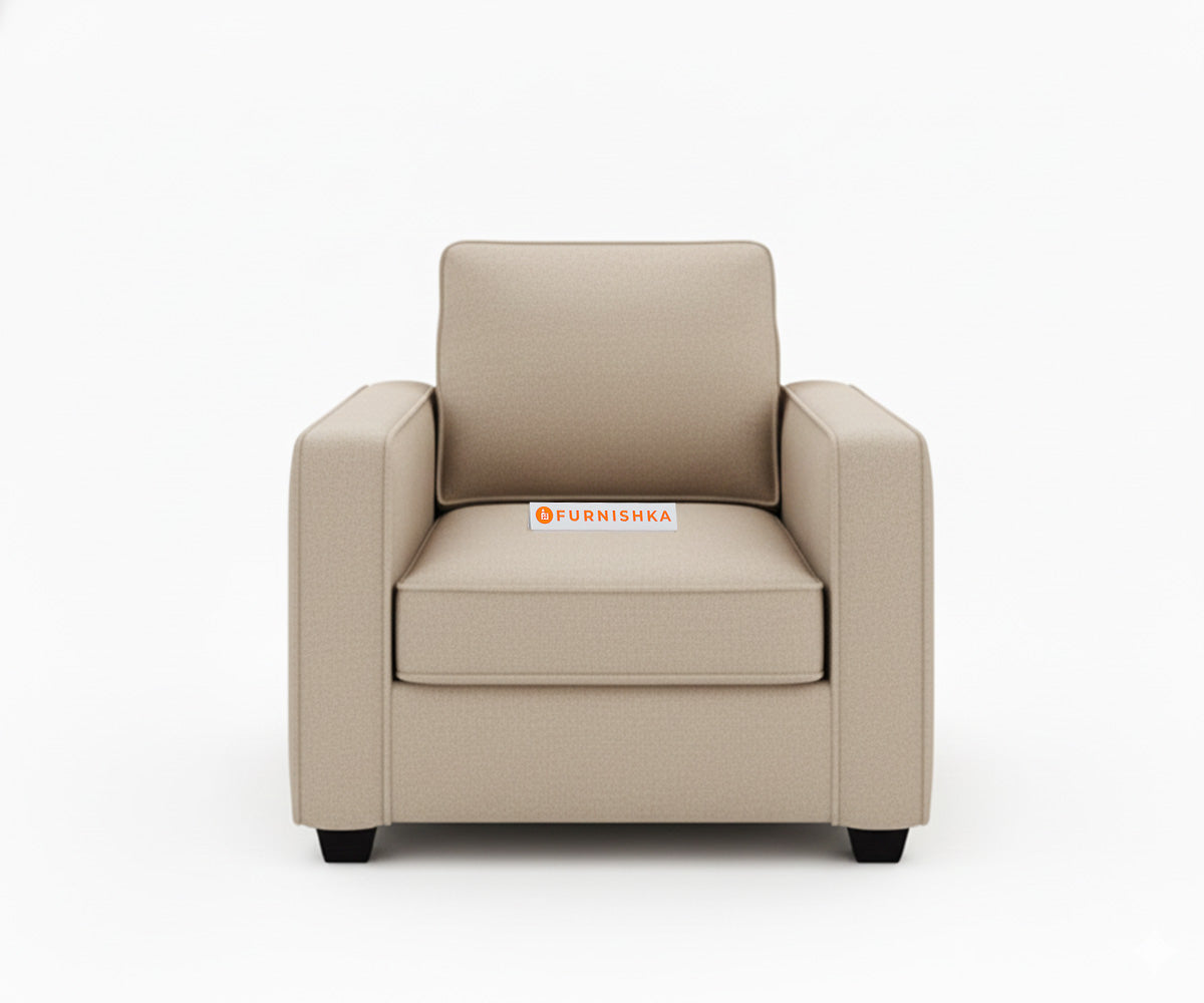 Melaka Sofa 1 Seater Light Beige - Furnishka