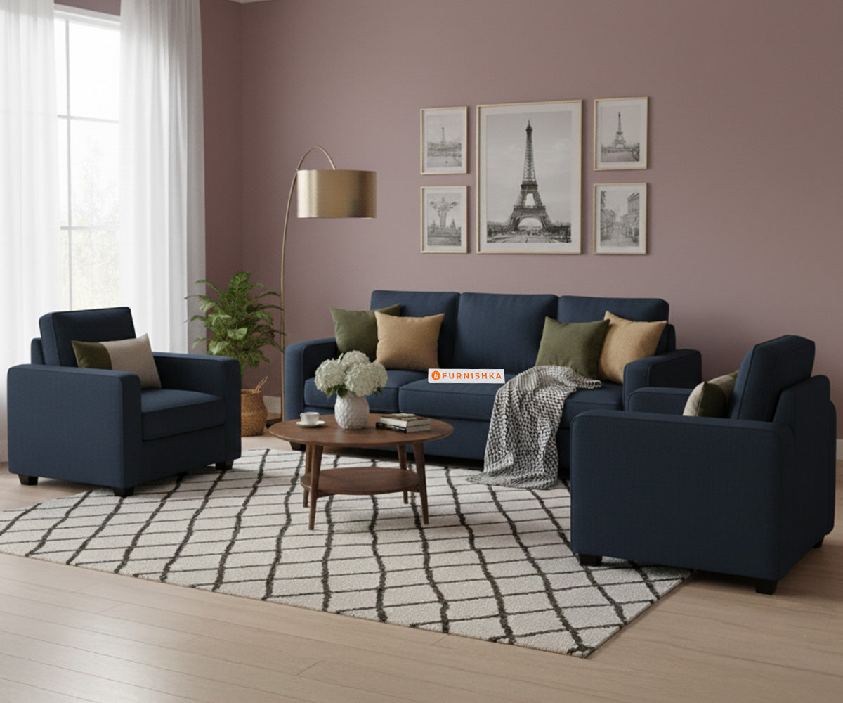 Melaka 3+1+1 Seater Sofa Set Persian Blue - Furnishka 