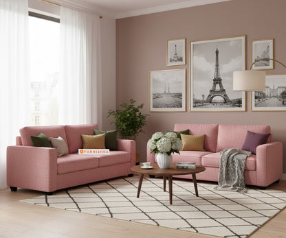 Melaka 3+2 Seater Sofa Set  Flamingo Pink - Furnishka