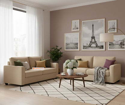 Melaka 3+2 Seater Sofa Set Light Beige - Furnishka
