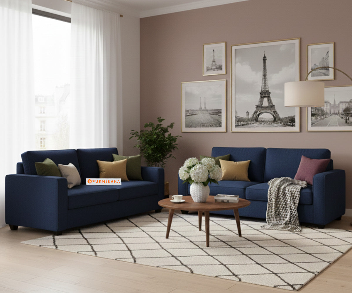 Melaka 3+2 Seater Sofa Set Persian Blue - Furnishka 