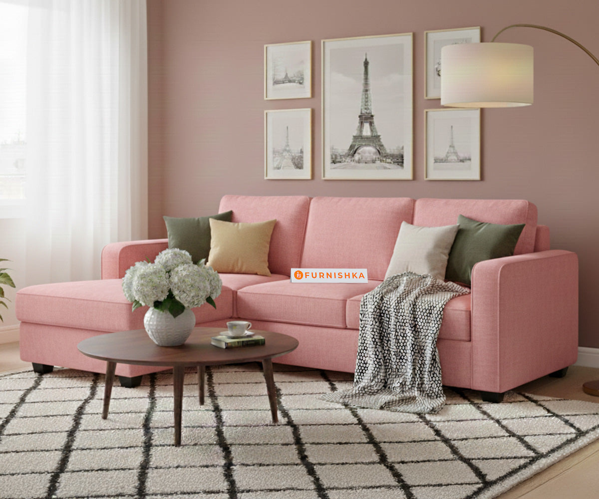 Melaka Sectional Sofa 2+L Seater LHS Flamingo Pink - Furnishka 