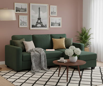 Melaka Sectional Sofa 2+L Seater LHS Pine Green