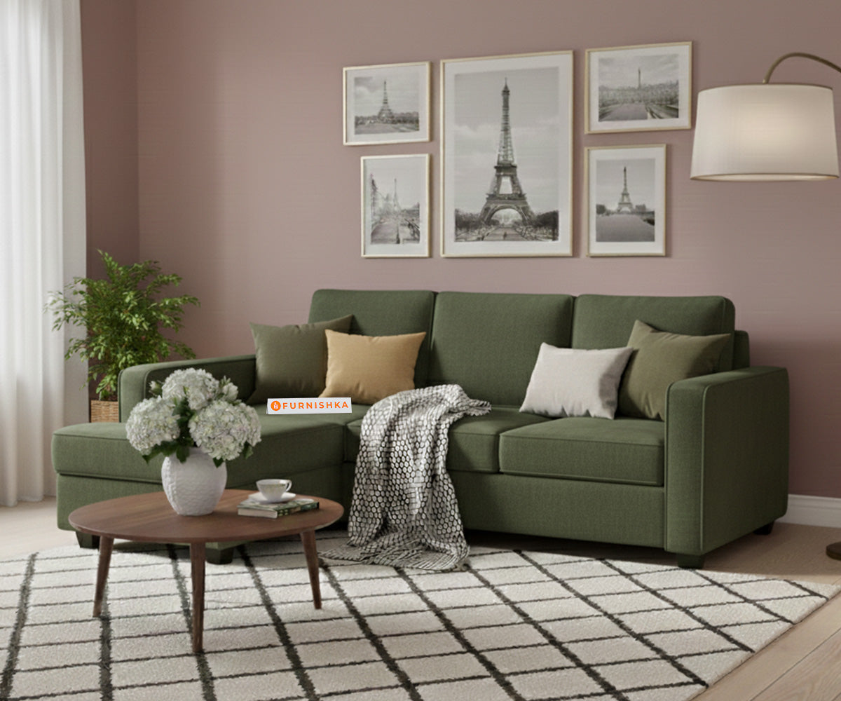 Melaka Sectional Sofa 2+L Seater LHS Pine Green - Furnishka 