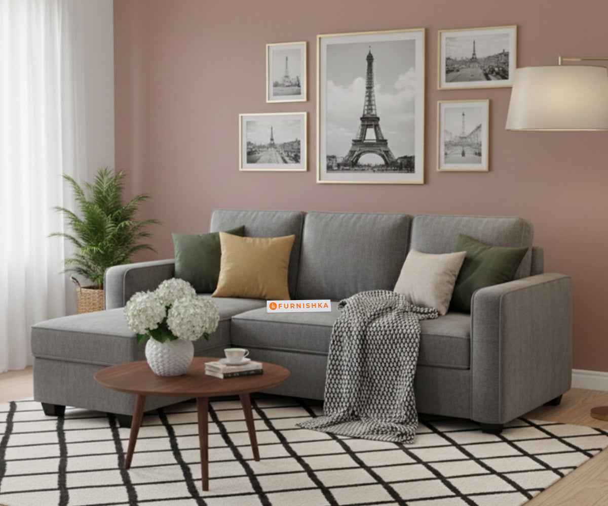 Melaka Sectional Sofa 2+L Seater LHS Space Grey - Furnishka 