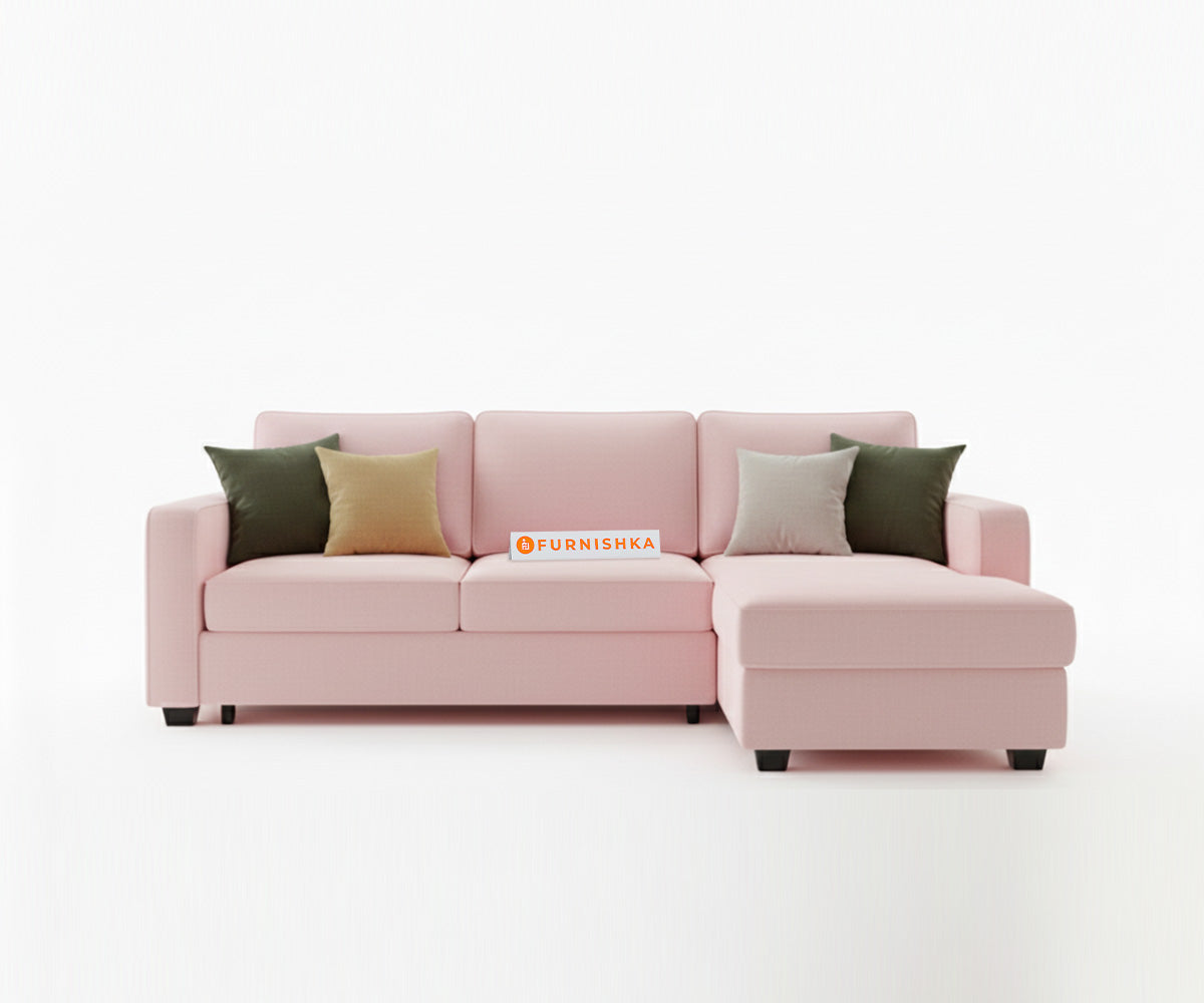 Melaka Sectional Sofa 2+L Seater  RHS Flamingo Pink - Furnishka 