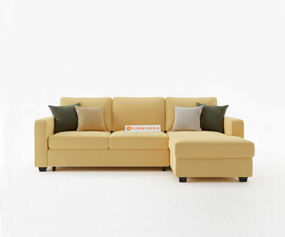 Melaka Sectional Sofa 2+L Seater RHS Mustard Yellow - Furnishka 