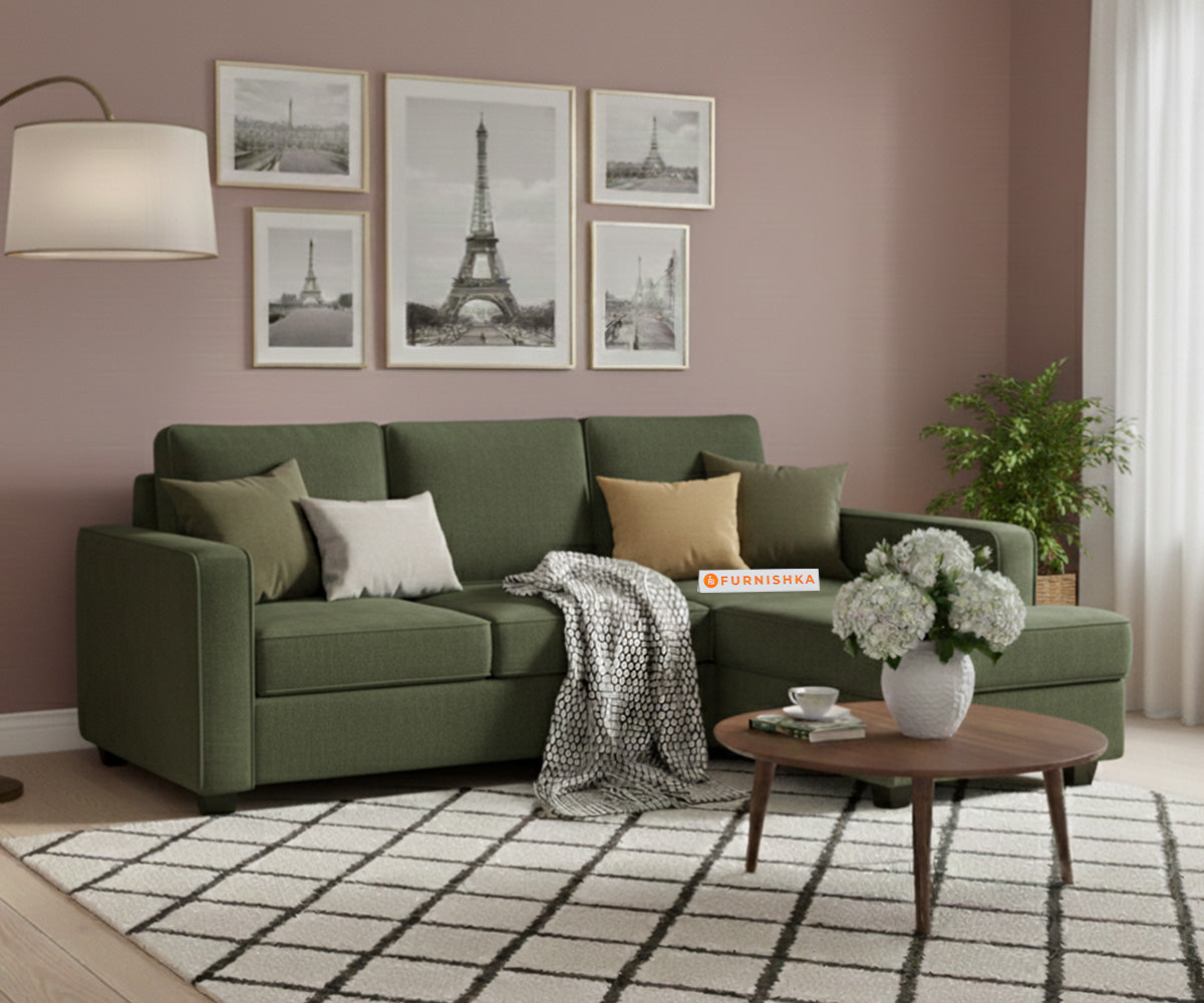 Melaka Sectional Sofa 2+L Seater  RHS Pine Green - Furnishka 