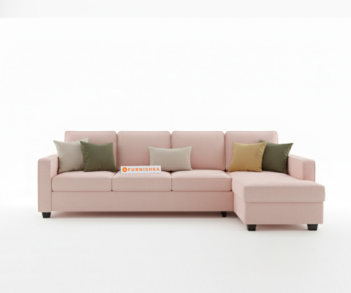 Melaka Sectional Sofa 3+L Seater RHS Flamingo Pink - Furnishka 