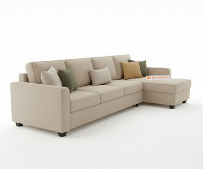 Melaka Sectional Sofa 3+L Seater RHS Light Beige - Furnishka 
