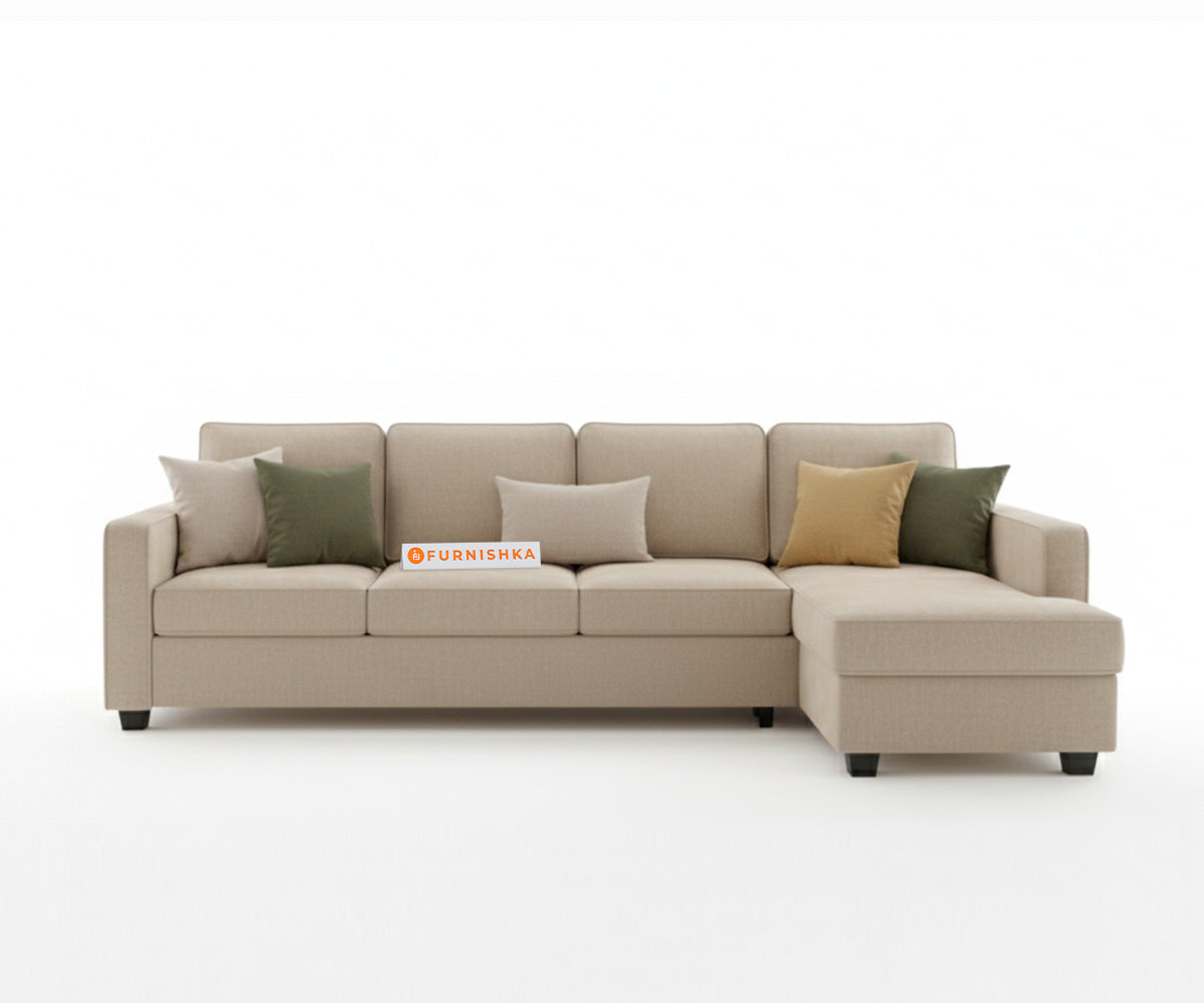 Melaka Sectional Sofa 3+L Seater RHS Light Beige - Furnishka 