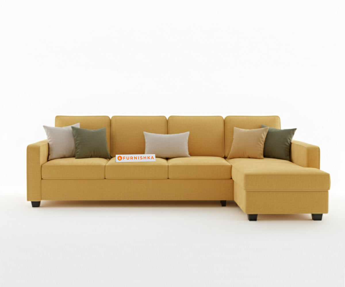 Melaka Sectional Sofa 3+L Seater RHS Mustard Yellow - Furnishka 
