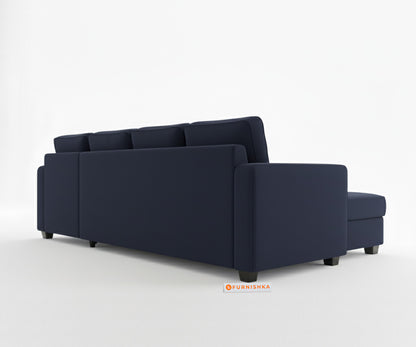 Melaka Sectional Sofa 3+L Seater RHS Persian Blue - Furnishka 