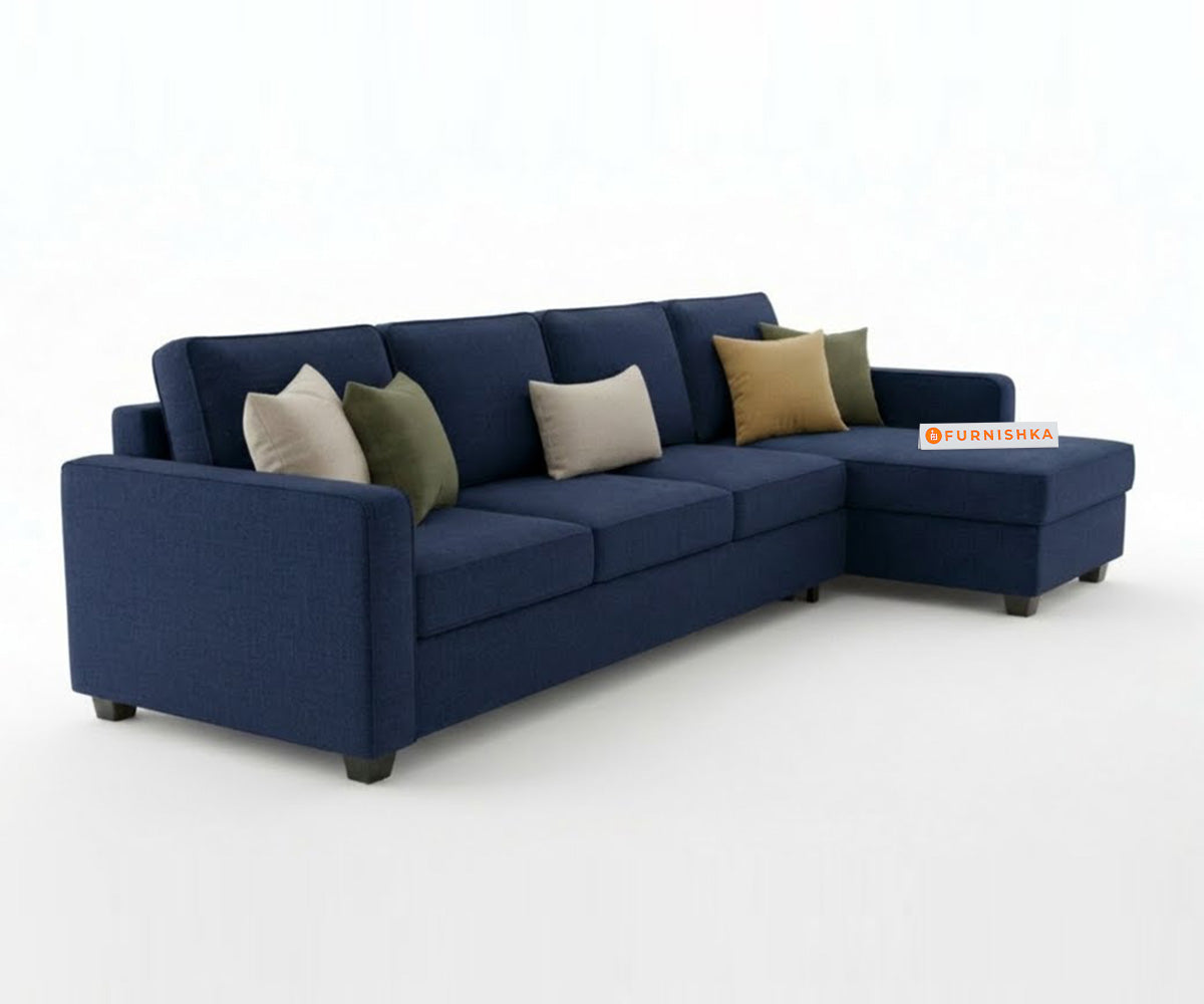 Melaka Sectional Sofa 3+L Seater RHS Persian Blue - Furnishka 