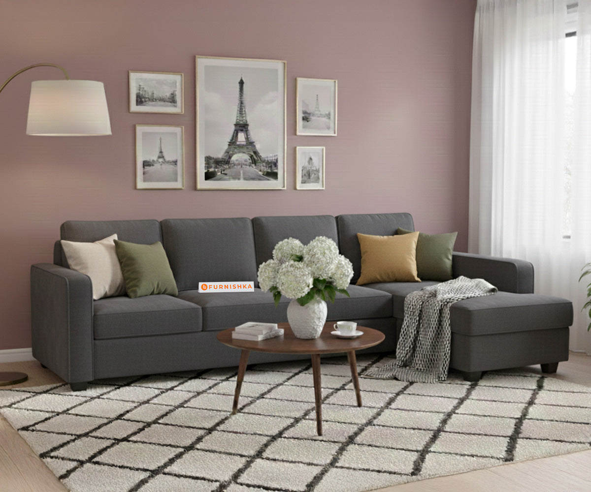 Melaka Sectional Sofa 3+L Seater RHS Space Grey - Furnishka 