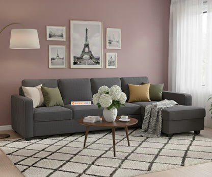 Melaka Sectional Sofa 3+L Seater RHS Space Grey - Furnishka 