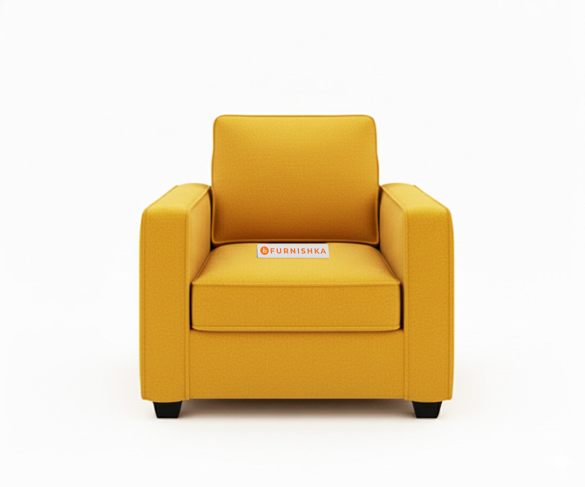 Melaka Sofa 1 Seater Mustard Yellow - Furnishka 
