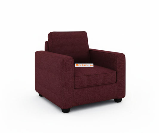 Melaka Sofa 1 Seater Red Wine - Furnishka