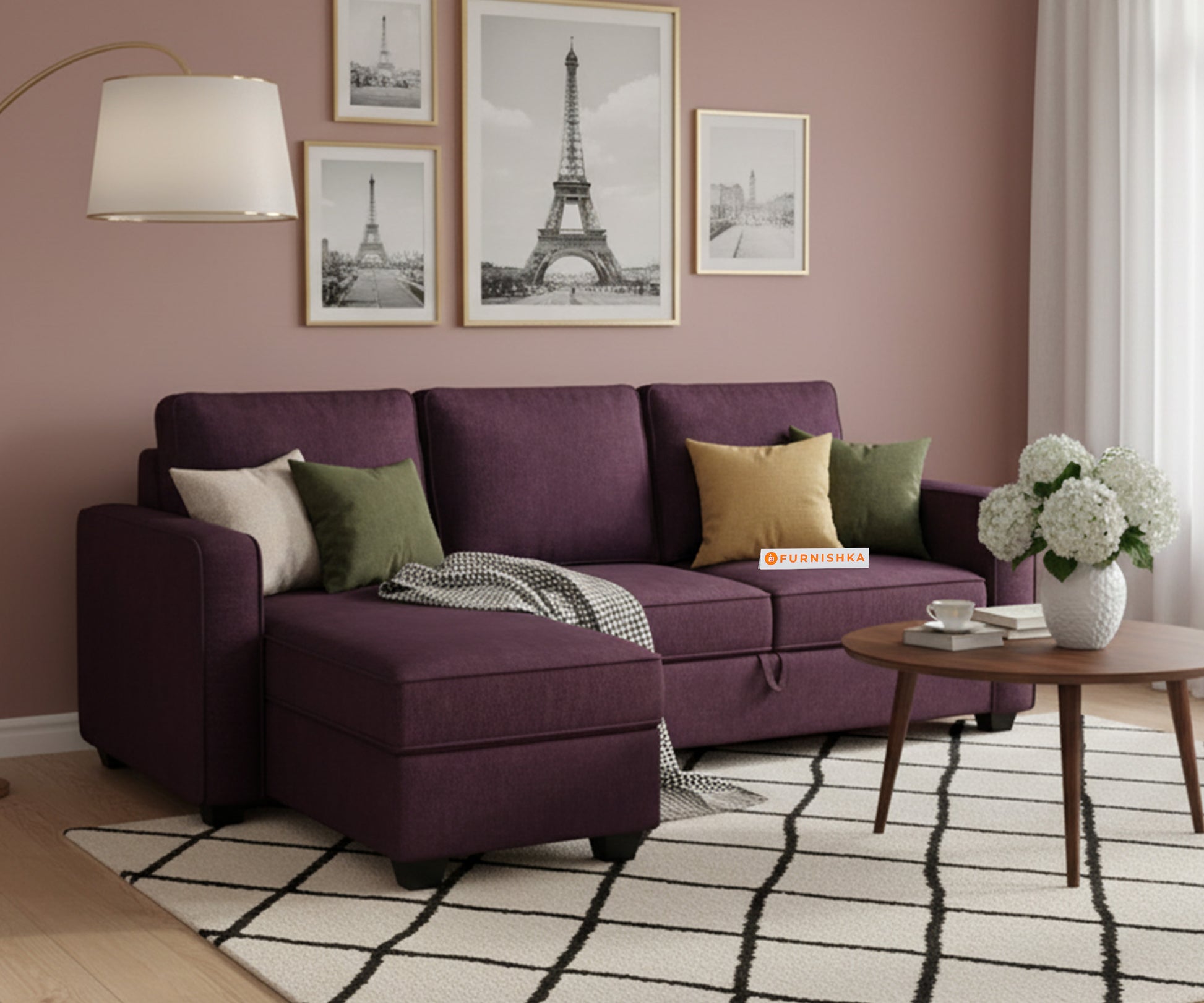 Melaka Sofa 2+L LHS Sofa cum Bed  - Pull out Type - Furnishka 